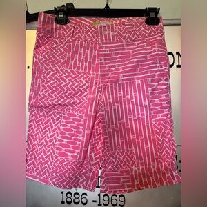 Lilly Pulitzer Pink Patchwork Print Bermuda Shorts